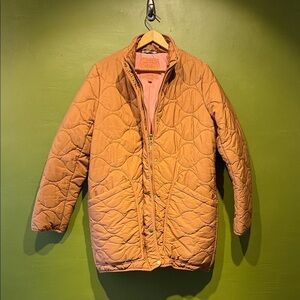 J. Crew Women's Signature Puffer Quilted Jacket - Orange Medium Tall